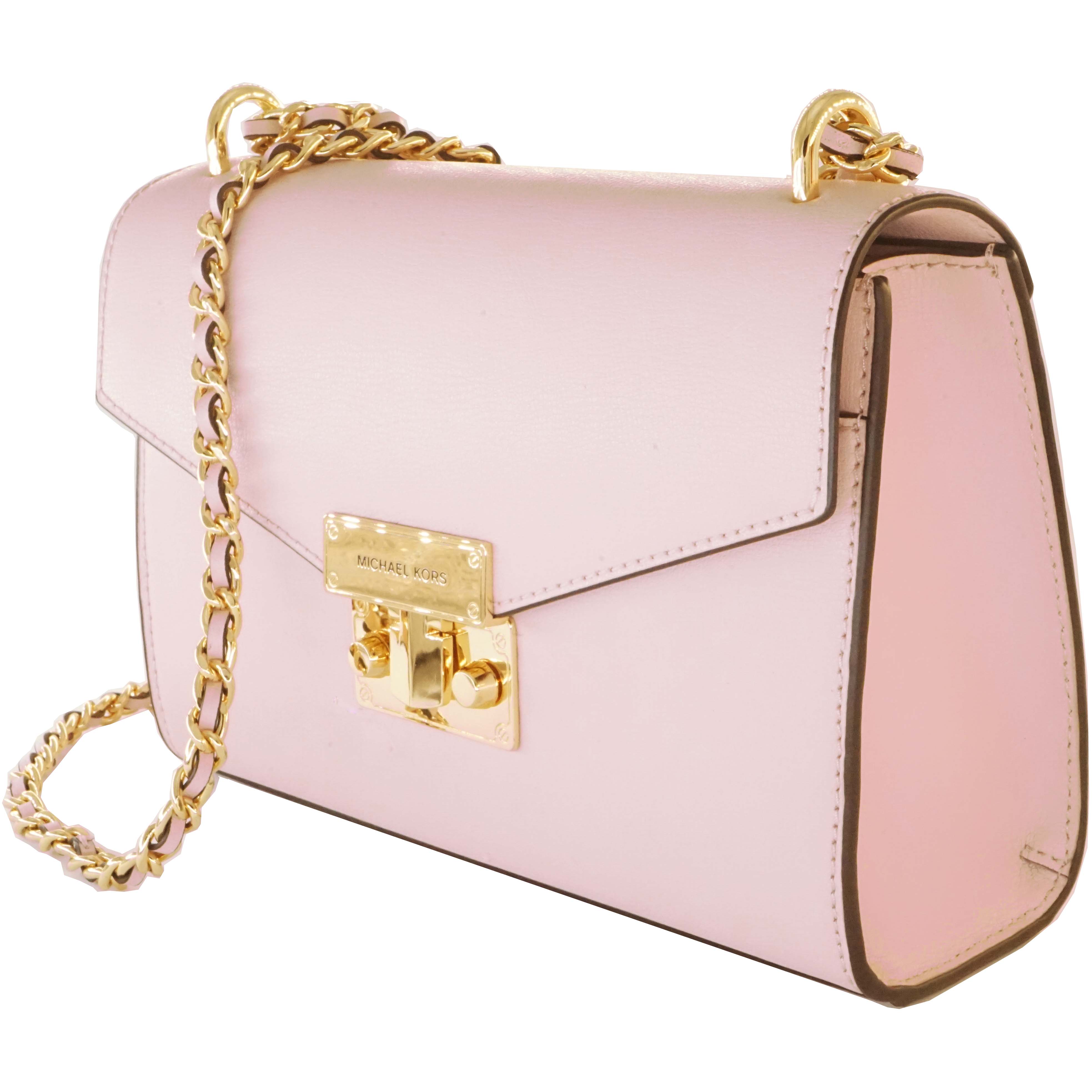 Michael Kors Crossbody Bag Rose Medium Flap Shoulder Bag Powder Blush Pink # 35S1GX0L2L