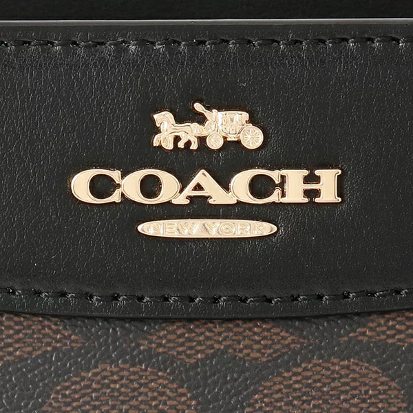 Coach Crossbody Bag Kailey Carryall In Signature Canvas Brown Black # C2851