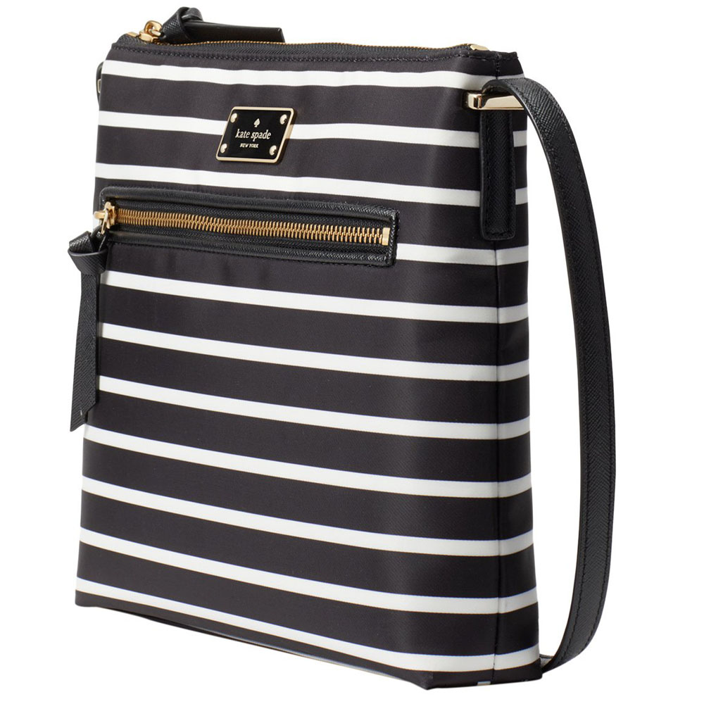 Kate Spade Crossbody Bag Dessi Wilson Road French Stripe Black # WKRU5689