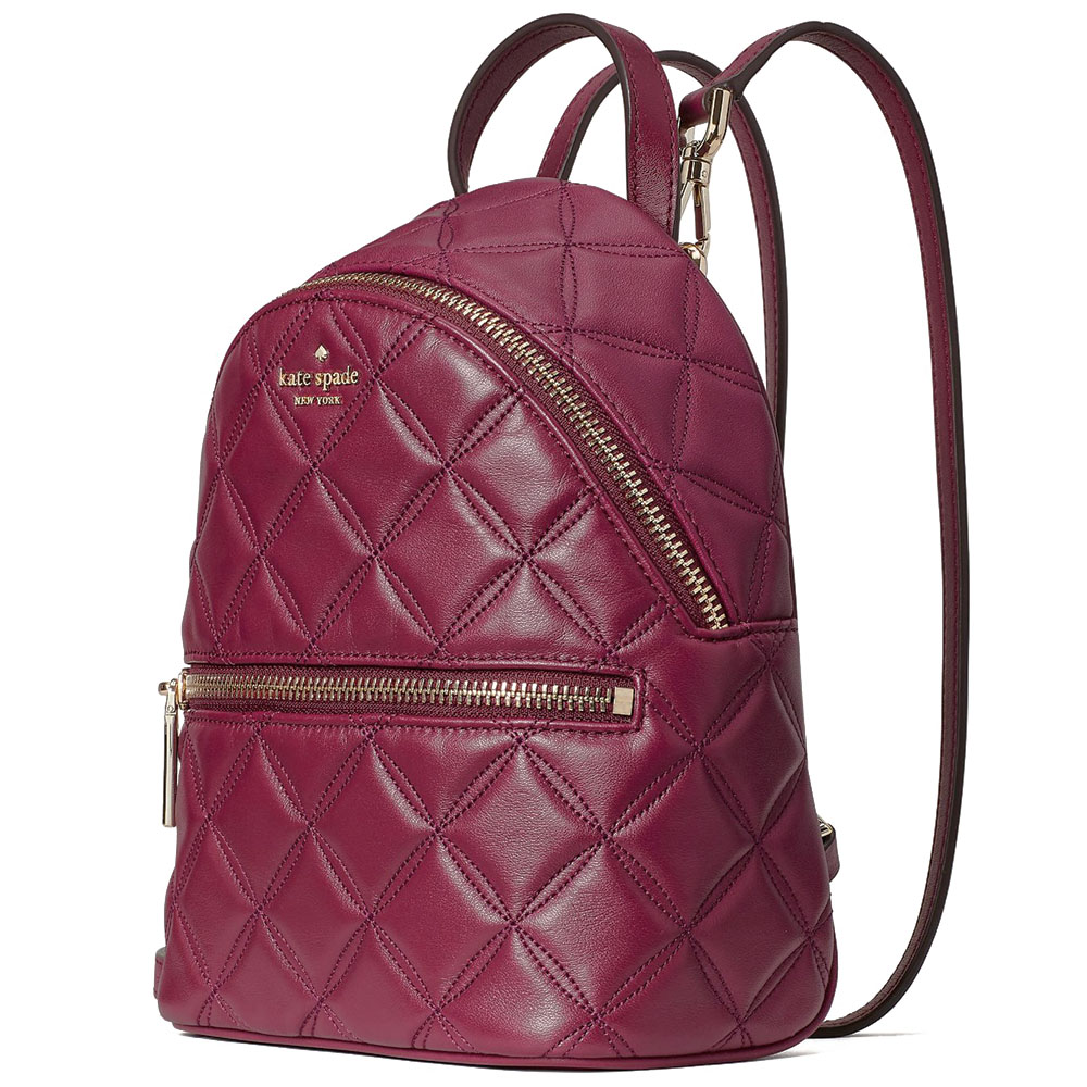 Kate Spade Small Backpack Natalia Convertible Backpack Blackberry Magenta Purple Red # WKRU7075
