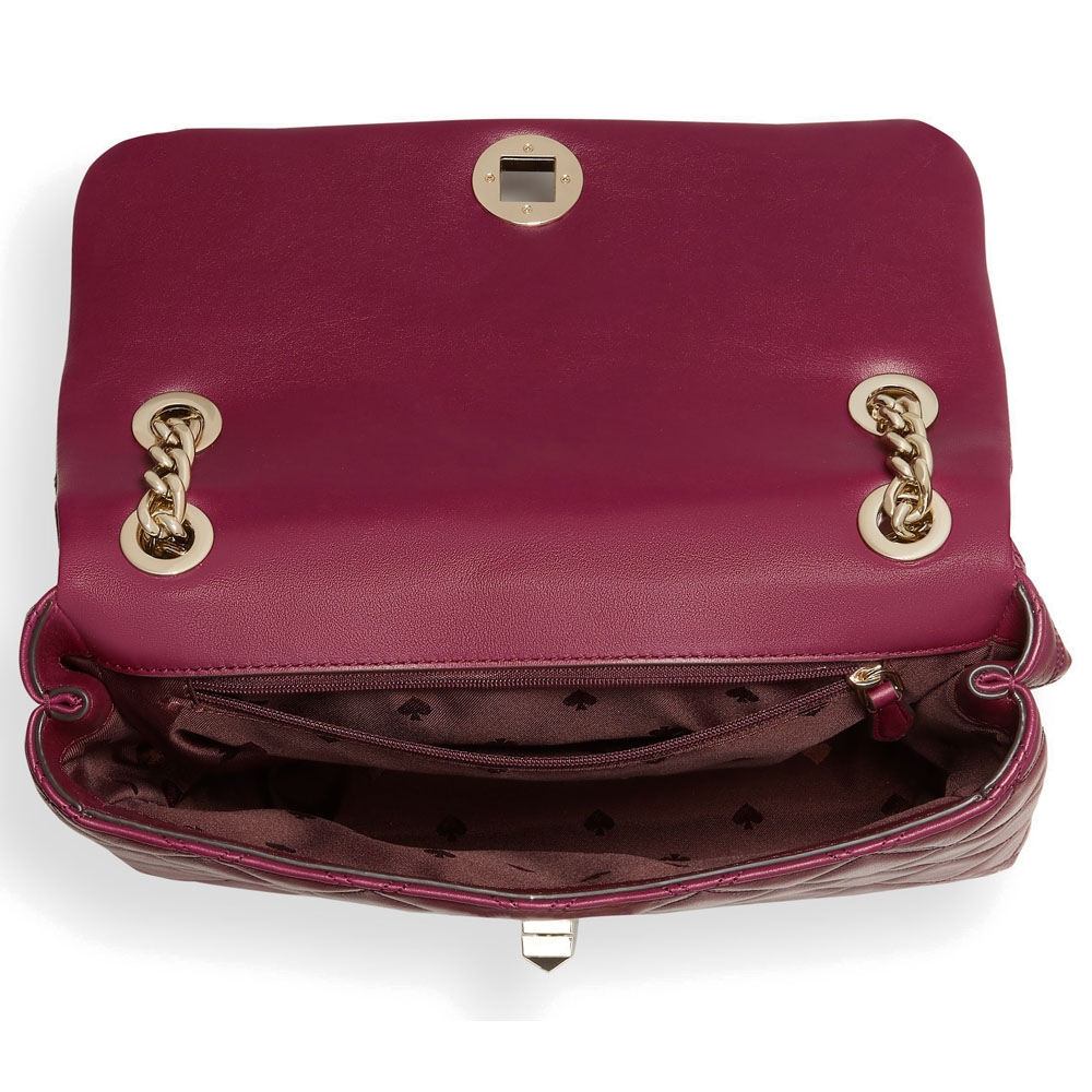 Kate Spade Crossbody Bag Natalia Medium Flap Shoulder Bag Blackberry Magenta Purple Red # WKRU7076