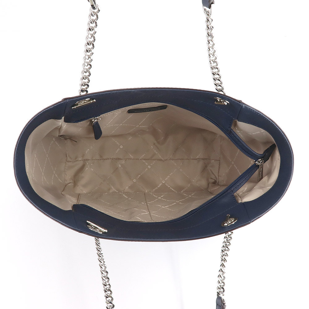 Michael Kors Shoulder Bag Tote Chain Shoulder Bag Navy Blue / Silver # 35T5STVT3L