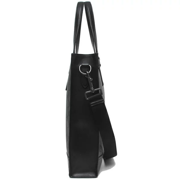 Coach Men Tote Shoulder Bag Crossbody Bag Graham Structured Tote In Signature Canvas Charcoal Black # C3232