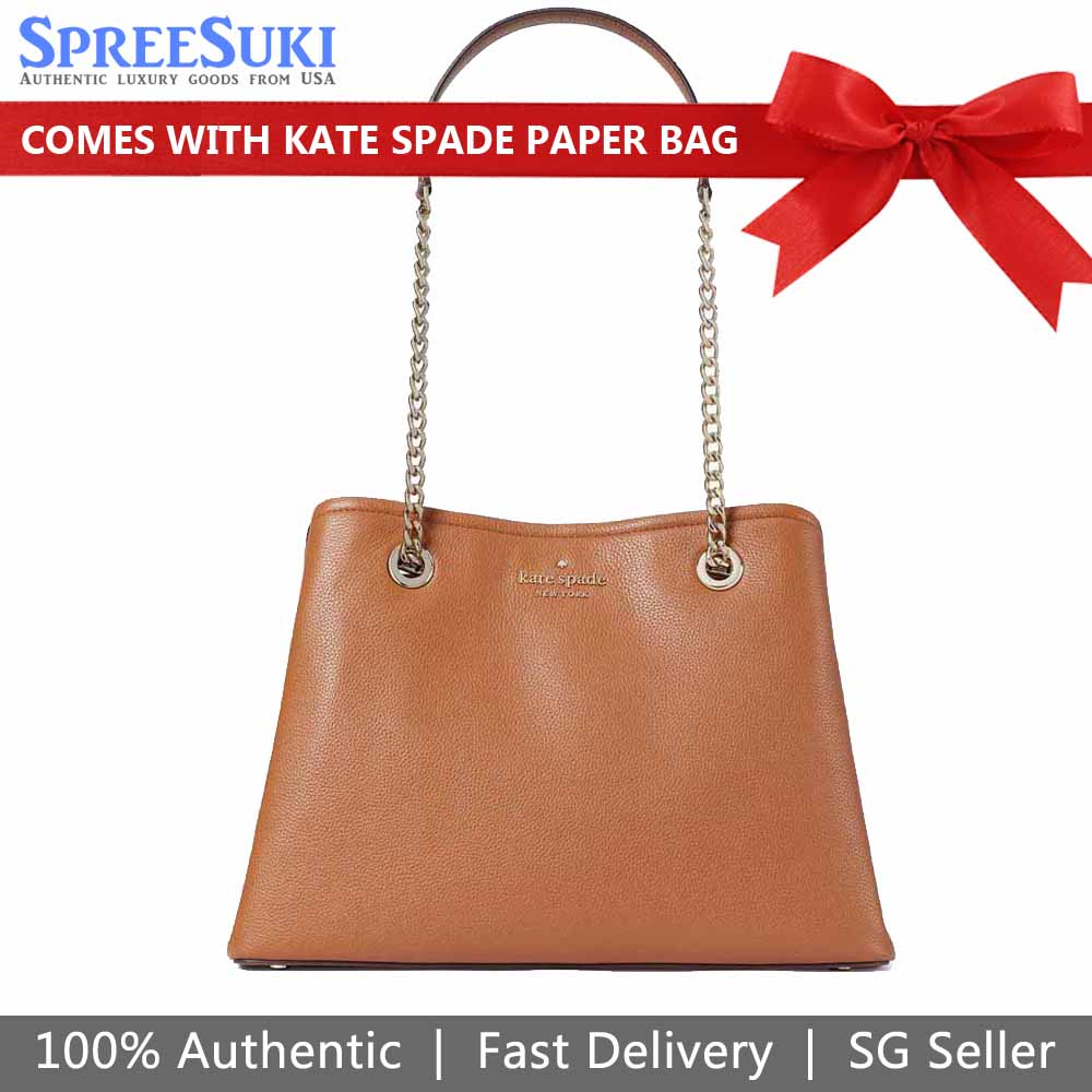 Kate Spade Tote Shoulder Bag Jordyn Shoulder Bag Medium Chain Handle Tote Warm Ginger Bread Brown # WKRU7048