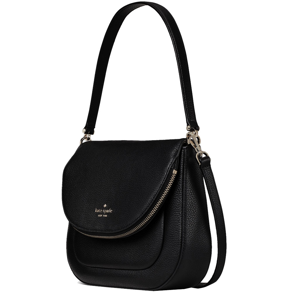 Kate Spade Crossbody Bag Leila Medium Flap Shoulder Bag Black # WKR00330
