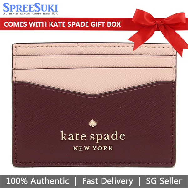 Kate Spade Staci Bicolor Colorblock Leather Rose Smoke Pink # WLR00125