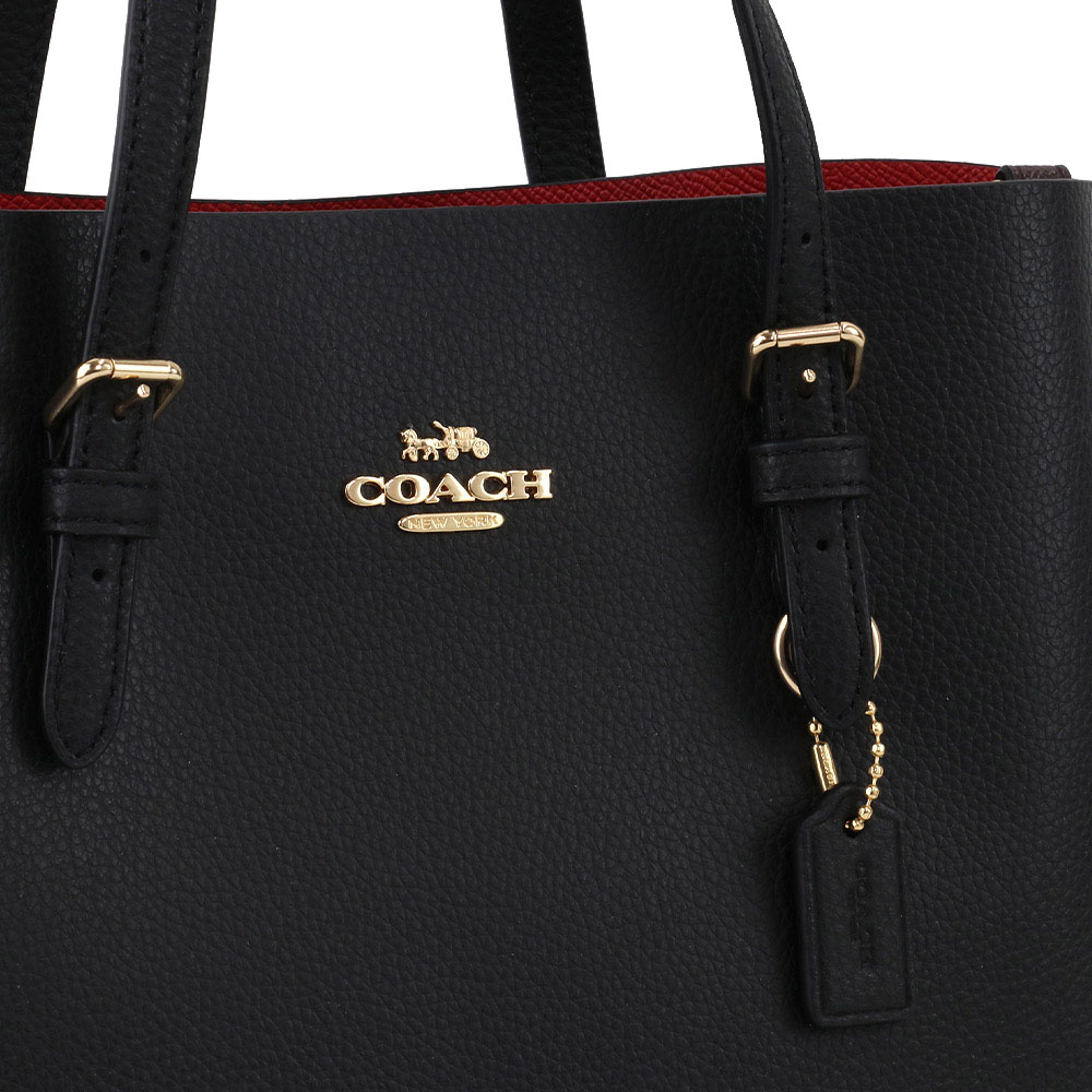 Coach Crossbody Bag Mollie Tote 25 Black True Red # C4084