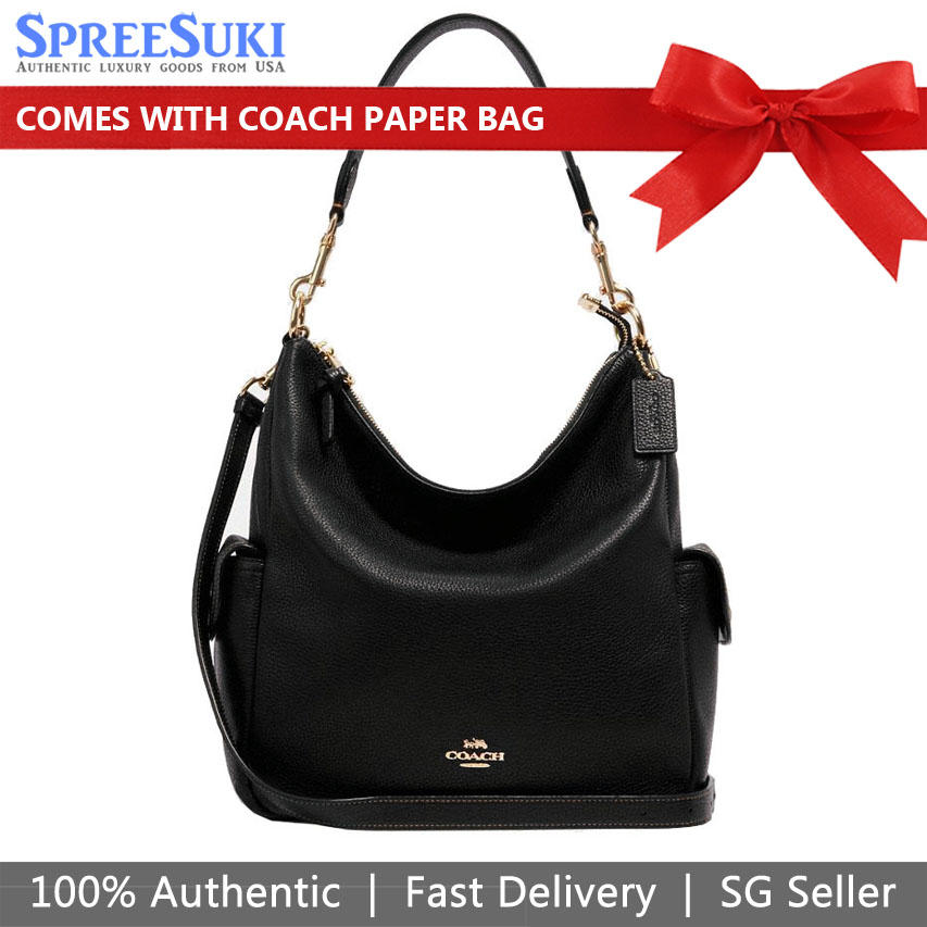 Coach Crossbody Bag Pennie Shoulder Bag Leather Black # 6152