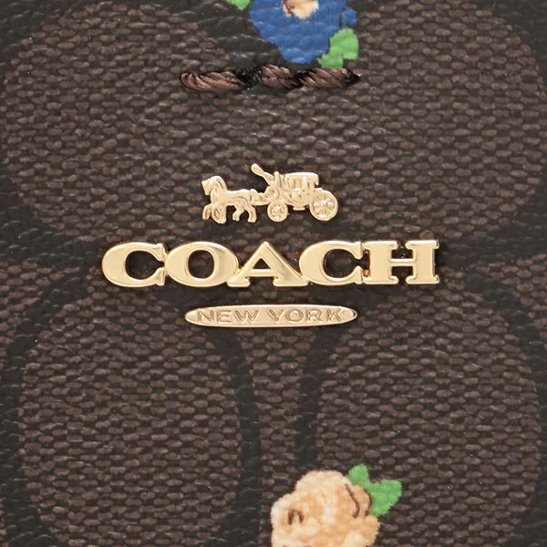 Coach Crossbody Bag Signature Vintage Rose Mini Town Bucket Bag Brown Black # C7270
