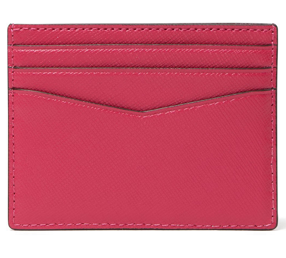 Kate Spade Staci Saffiano Leather Small Card Holder Pink Ruby Hot Pink # WLR00129