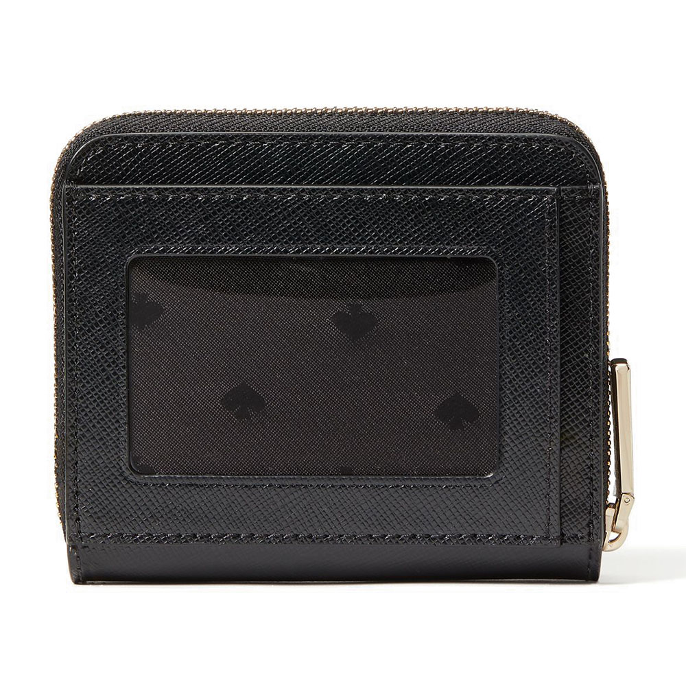 Kate Spade Small Wallet Small Zip Around Bifold Wallet Black # WLR00634