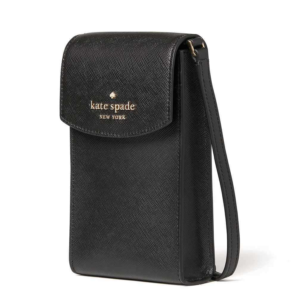 SpreeSuki - Kate Spade Crossbody Bag Staci Saffiano Leather North South  Phone Crossbody Black # K4826