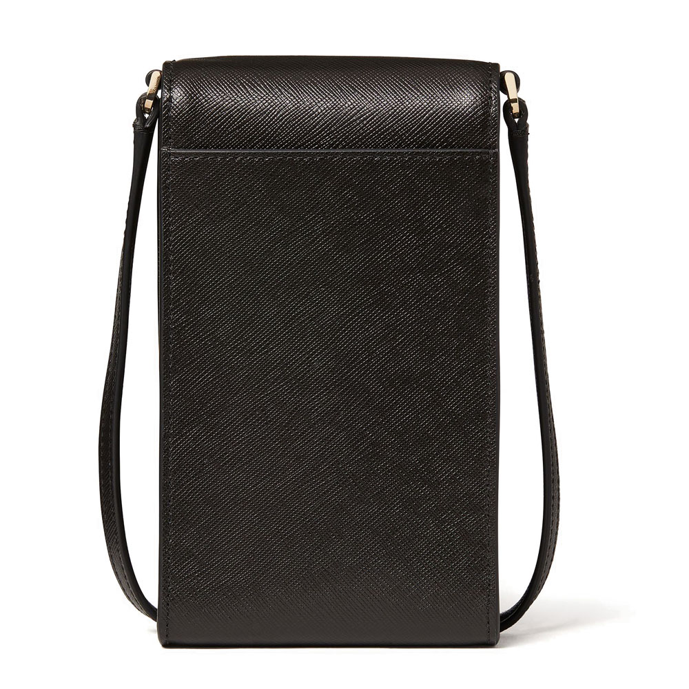 Kate Spade Crossbody Bag Staci Saffiano Leather North South Phone Crossbody Black # K4826