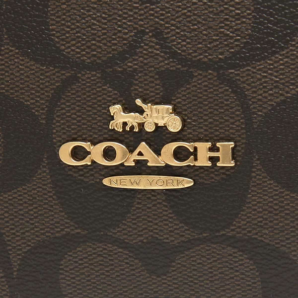 Coach Crossbody Bag Kacey Satchel In Signature Canvas Brown Black # C6230