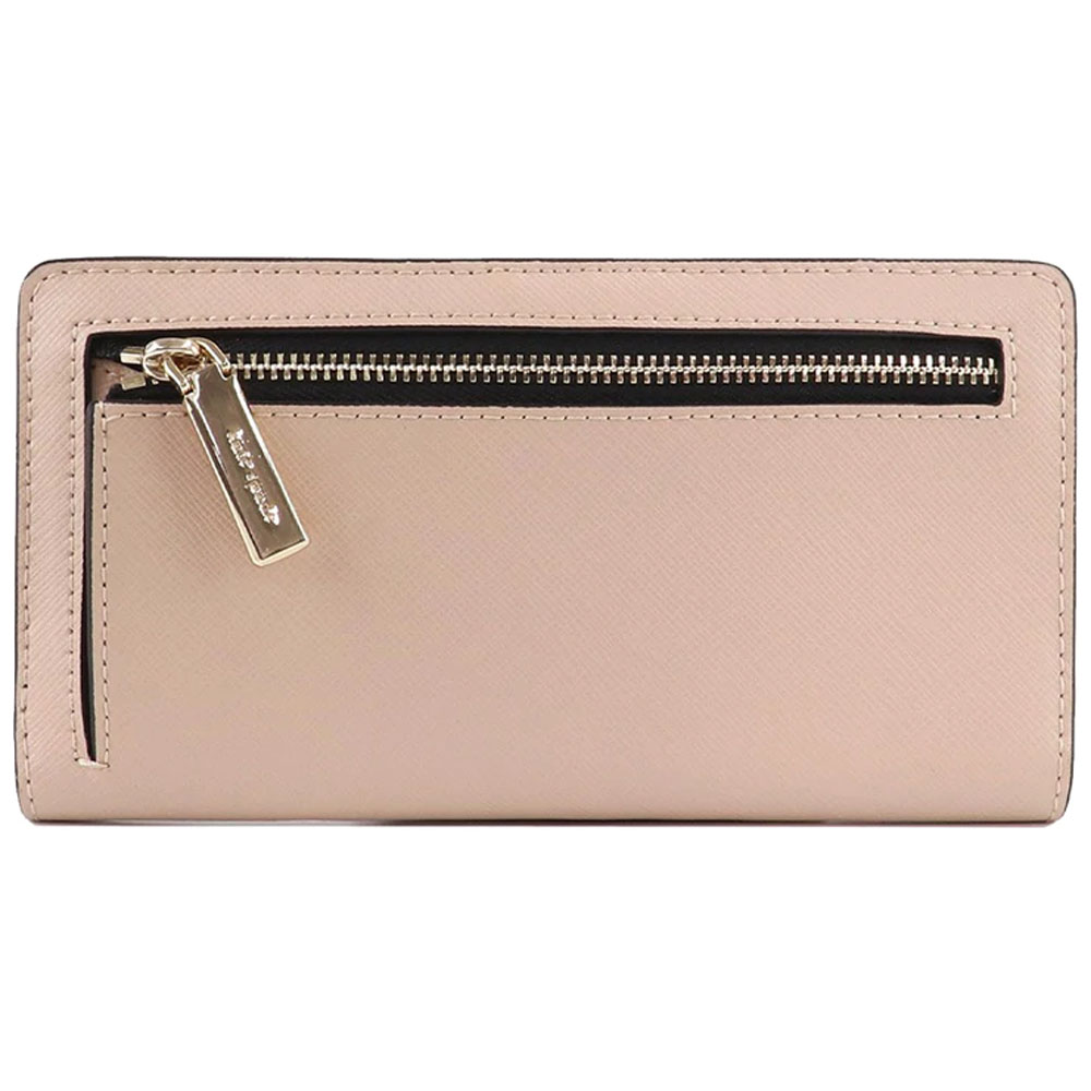 Kate Spade Medium Wallet Staci Large Slim Bifold Wallet Warm Beige Nude # WLR00122