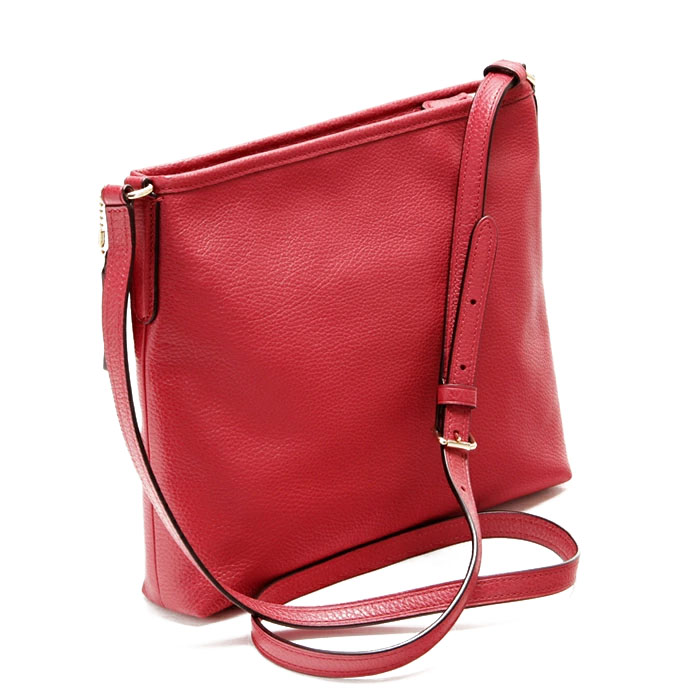 Coach Crossbody Bag Pebbled Leather File Crossbody Red # F28035