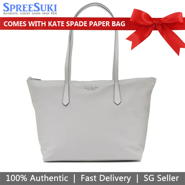 Kate Spade Shoulder Bag Tote Kitt The Little Better Nylon Tote Grey # K6031