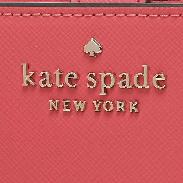 Kate Spade Medium Wallet Staci Saffino Leather Medium Compact Bifold Dark Watermelon Pink Red # WLR00128