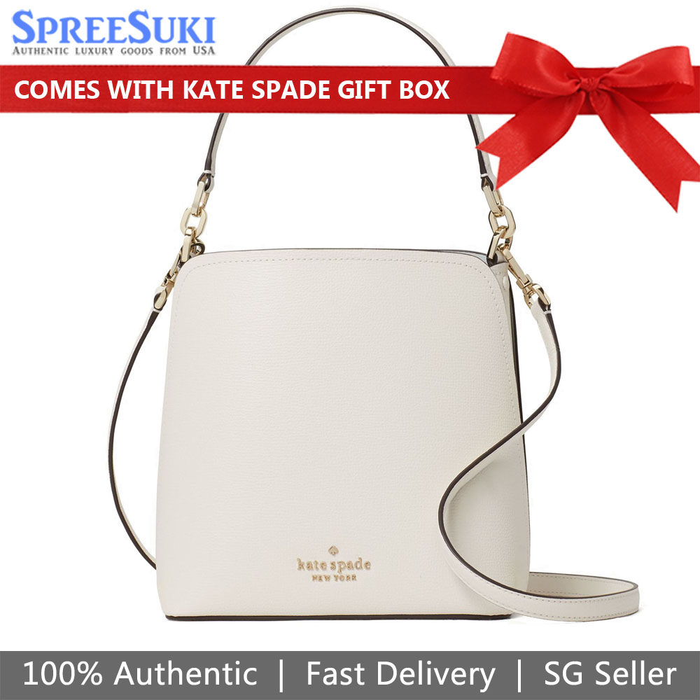 Kate Spade Crossbody Bag Darcy Small Bucket Bag Parchment Off White # WKR00439