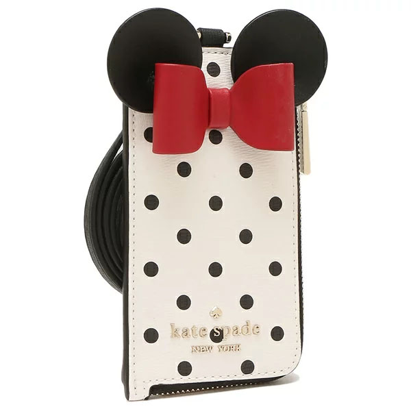 Kate Spade Disney X Kate Spade New York Minnie Mouse Lanyard Off White Black # K4758