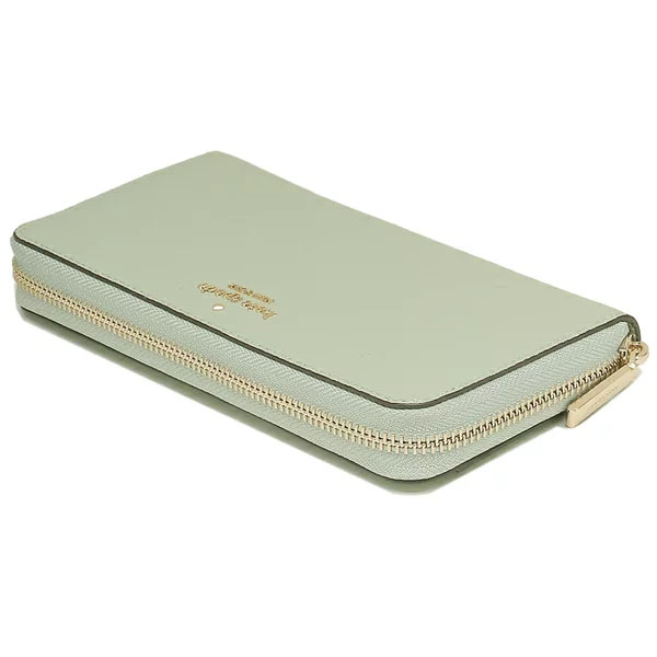 Kate Spade Long Wallet Pebbled Leather Large Continental Wallet Light Pistachio Green # WLR00392