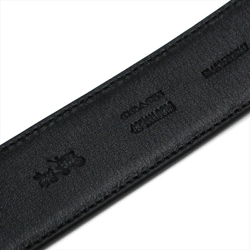 Coach Men Modern Harness Cut-To-Size Reversible Signature Coated Canvas Belt Charcoal Black / Antique Nickel # F64825