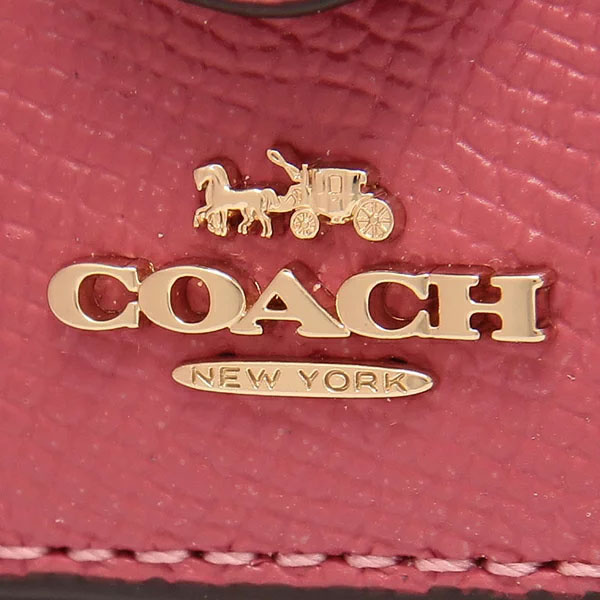 Coach Crossgrain Attachment Card Case Pink Strawberry Haze # C6881