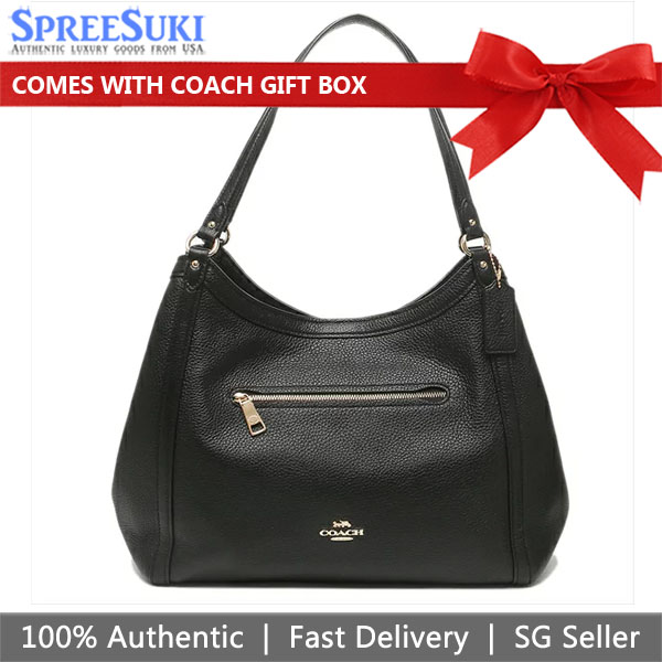 Coach Shoulder Bag Tote Leather Kristy Shoulder Bag Black # C6231