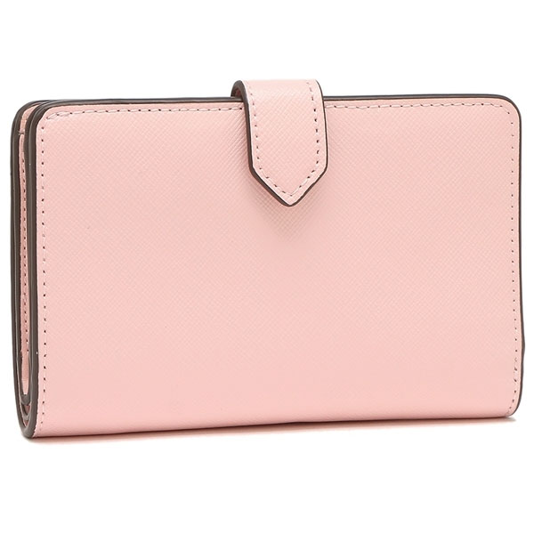 Kate Spade Medium Wallet Staci Saffino Leather Medium Compact Bifold Chalk Pink # WLR00128