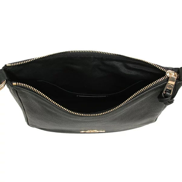 Coach Crossbody Bag Ellie Pebbled Leather File Bag Black # C1648