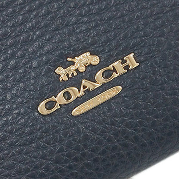 Coach Pebbled Leather Double Zip Wristlet Midnight # C5610