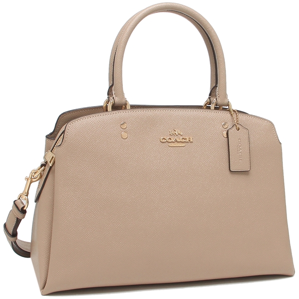 Coach Crossgrain Leather Lillie Carryall Taupe Nude Beige # 91493