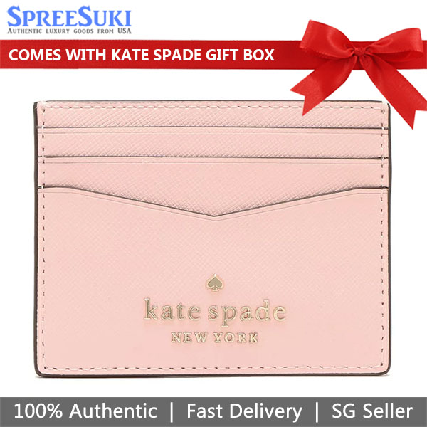 Kate Spade Small Slim Card Holder Chalk Pink # WLR00129