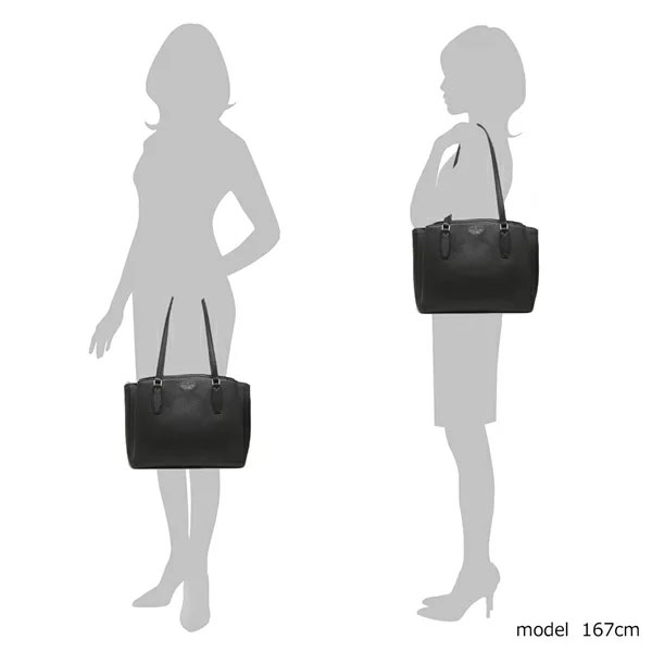 Kate Spade Tote Shoulder Bag Pebbled Leather Large Compartment Tote Black # WKRU6948