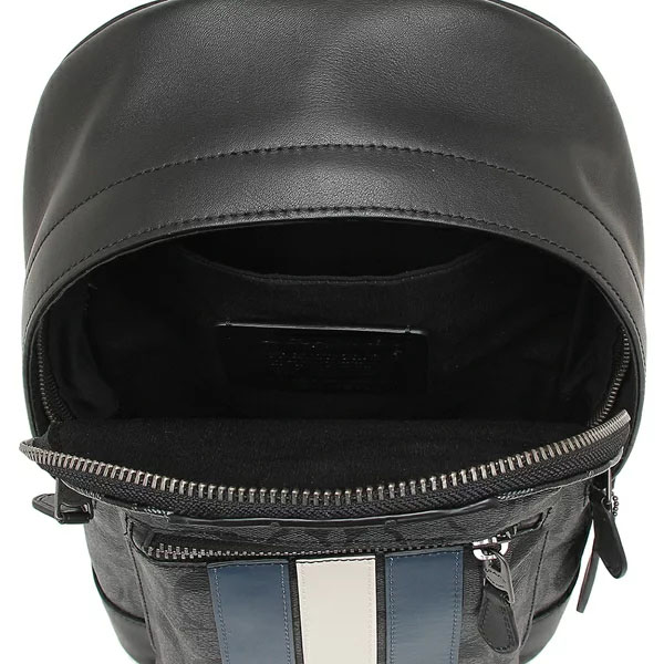 Coach Men Backpack Sling Pack Signature Varsity West Pack Charcoal Black Denim Blue Chalk Off White # 2999