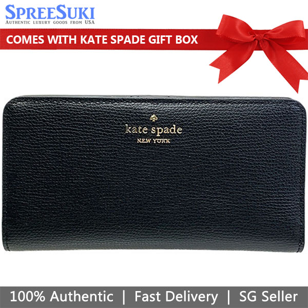 Kate Spade Medium Wallet Darcy Large Slim Bifold Wallet Black # WLR00545