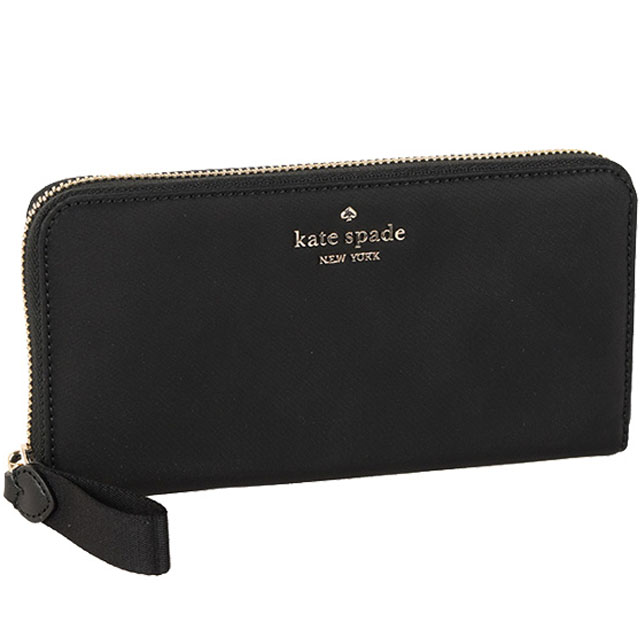 Kate Spade Long Wallet Nylon Chelsea The Little Better Large Continental Wallet Black # WLR00615