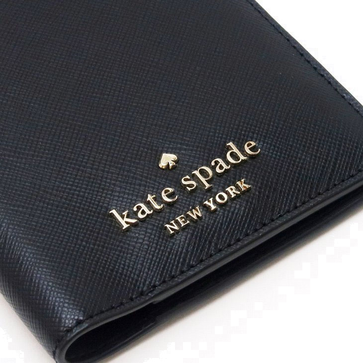 Kate Spade Staci Saffiano Passport Holder Black # WLR00142