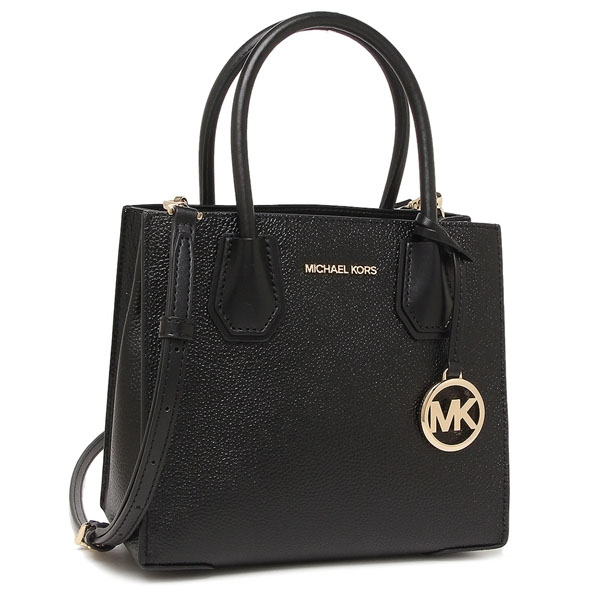 Michael Kors Crossbody Bag Mercer Medium Pebbled Leather Crossbody Bag Black # 35S1GM9M2L