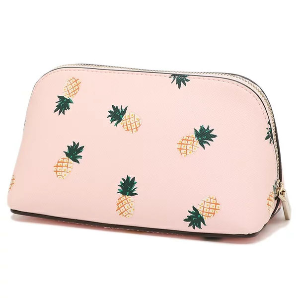 Kate Spade Staci Printed Small Pineapples Cosmetic Case Pink # K7220