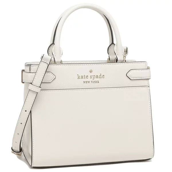 Kate Spade Staci Small Satchel Saffiano Leather Parchment Off White # WKRU7097