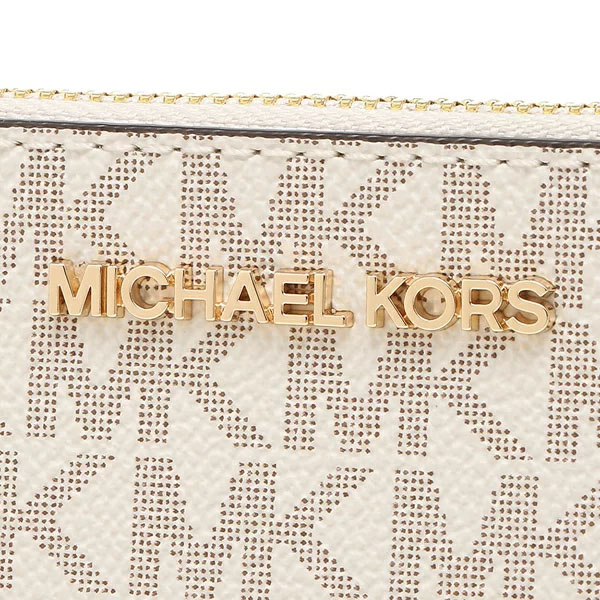 Michael Kors Small Top Zip Coin Pouch With Id Vanilla Acorn Off White Brown # 35H9GTVP1B