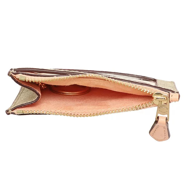 Coach Mini Skinny Id Case In Signature Canvas Light Khaki Faded Blush # 88208
