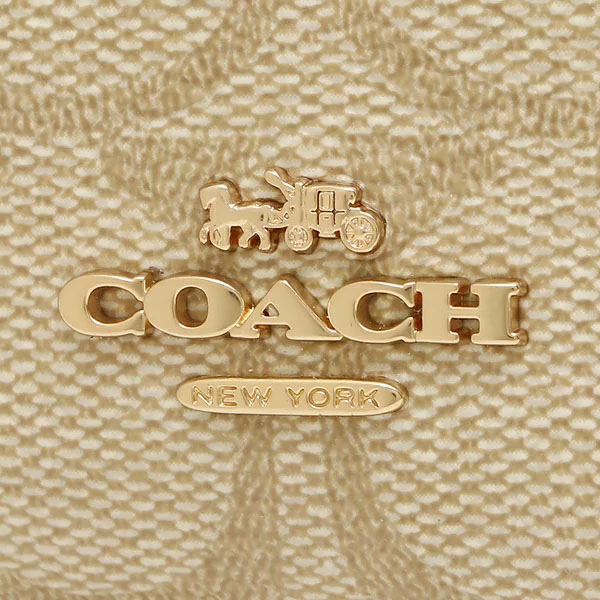 Coach Mini Skinny Id Case In Signature Canvas Light Khaki Faded Blush # 88208