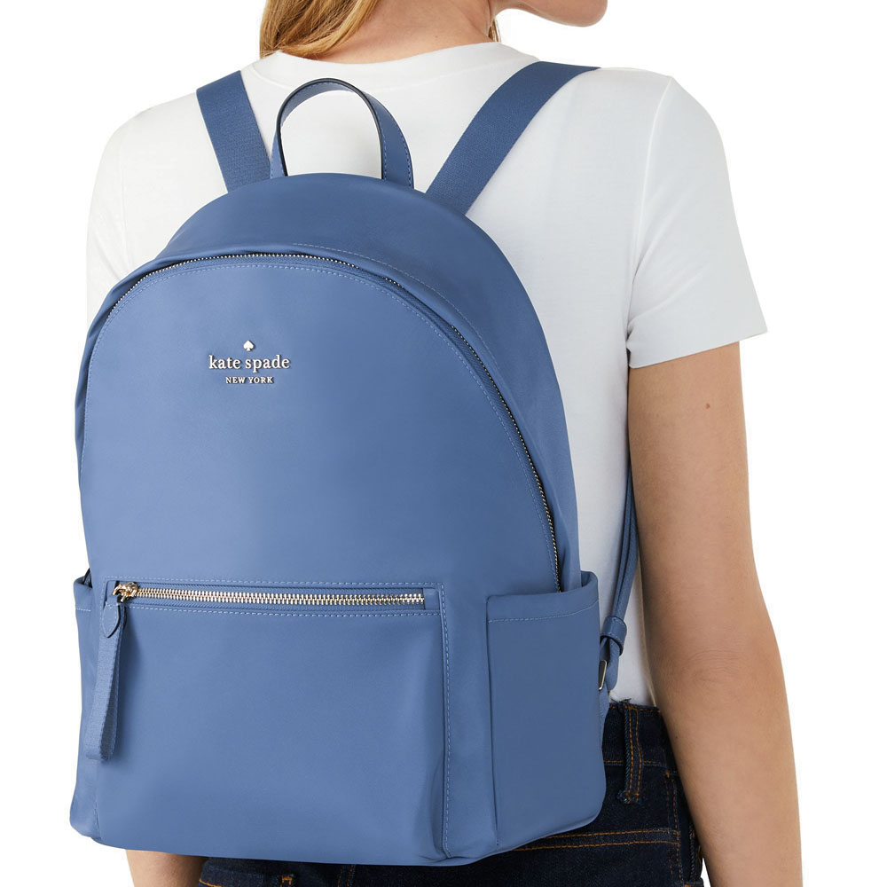 Kate Spade Chelsea Large Backpack The Little Better Nylon Shipyard Blue # WKR00574
