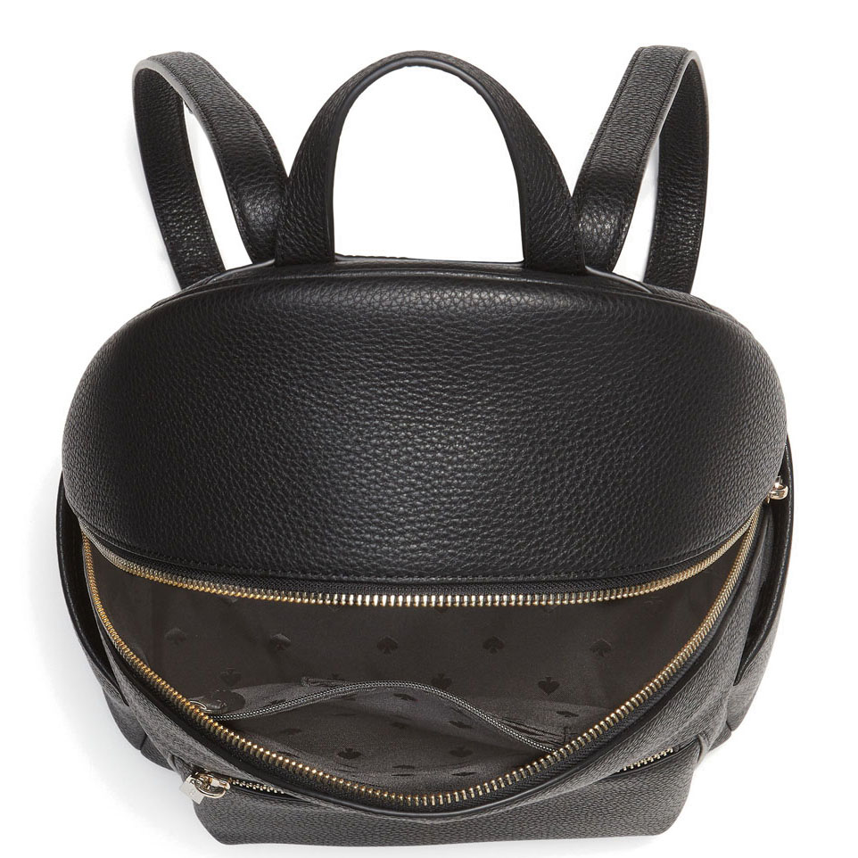 Kate Spade Leila Pebbled Leather Medium Dome Backpack Black # K8155