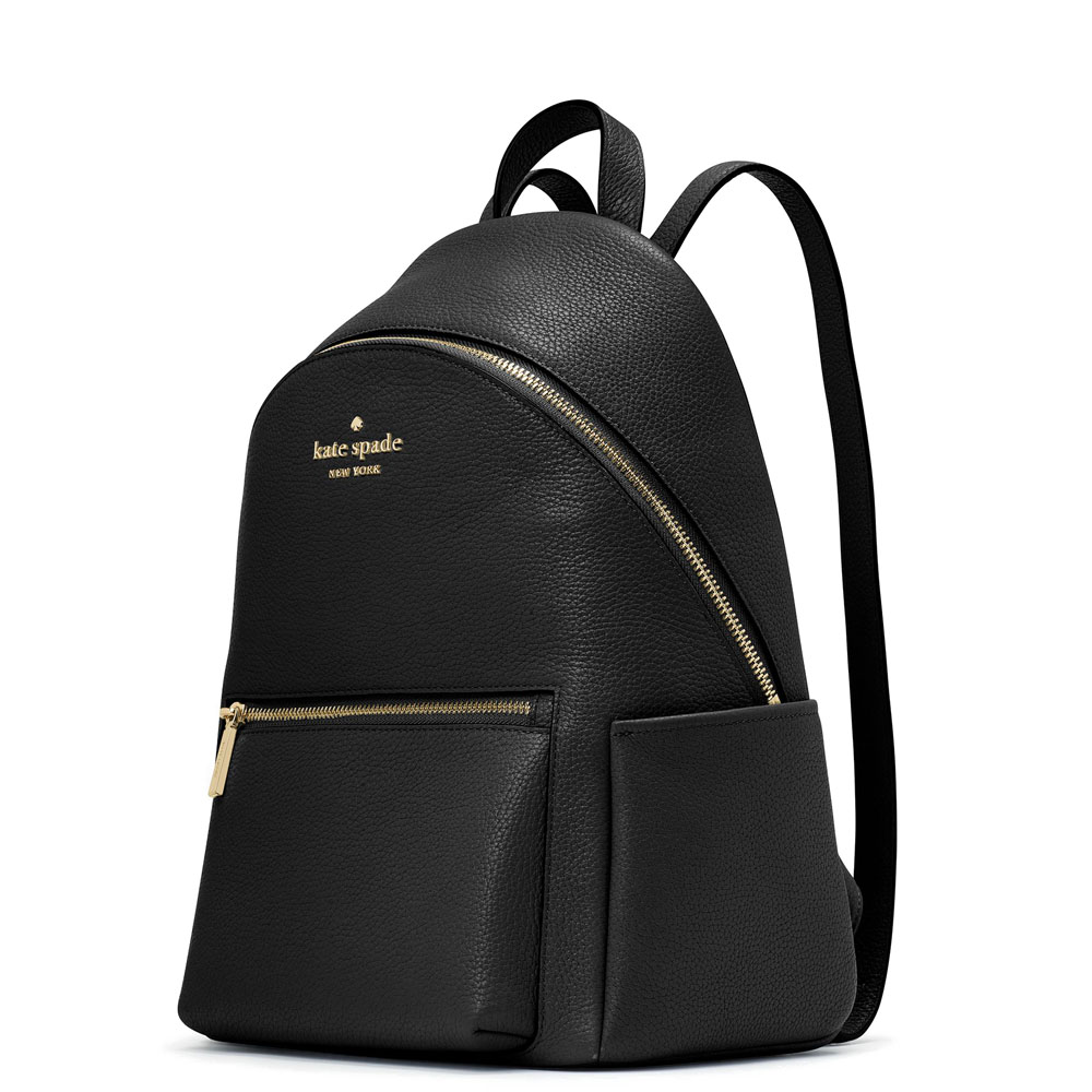 Kate Spade Leila Pebbled Leather Medium Dome Backpack Black # K8155
