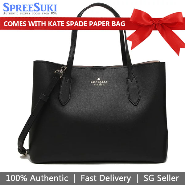 Kate Spade Crossbody Bag Harper Refined Grain Satchel Black # WKR00064