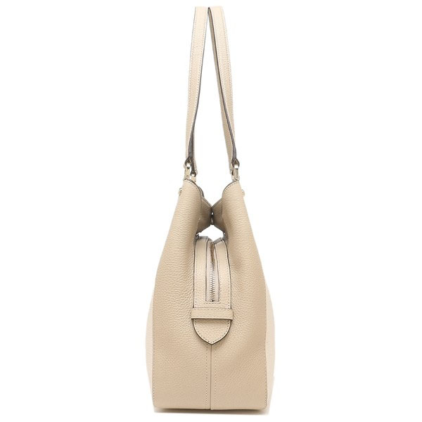 Kate Spade Shoulder Bag Tote Leila Colorblock Pebbled Medium Triple Compartment Shoulder Light Sand Off White # WKR00316