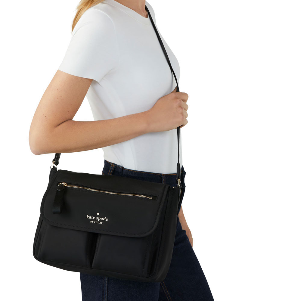 Kate Spade Crossbody Bag Chelsea The Little Better Sam Nylon Messenger Bag Black # K8120